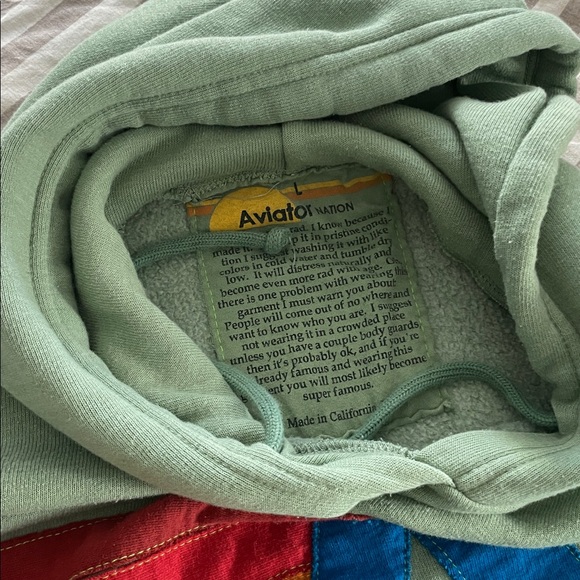 Aviator Nation set  logo Stitch Relaxed hoodie and sweatpants in Sage - Picture 4 of 10